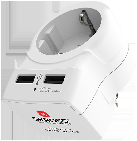 Adaptateur Skross 1500281-1 Europe to US USB