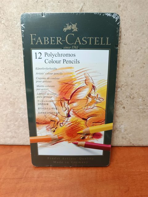 Faber-Castell Polychromos – 12 crayons de couleur (boîte métal)