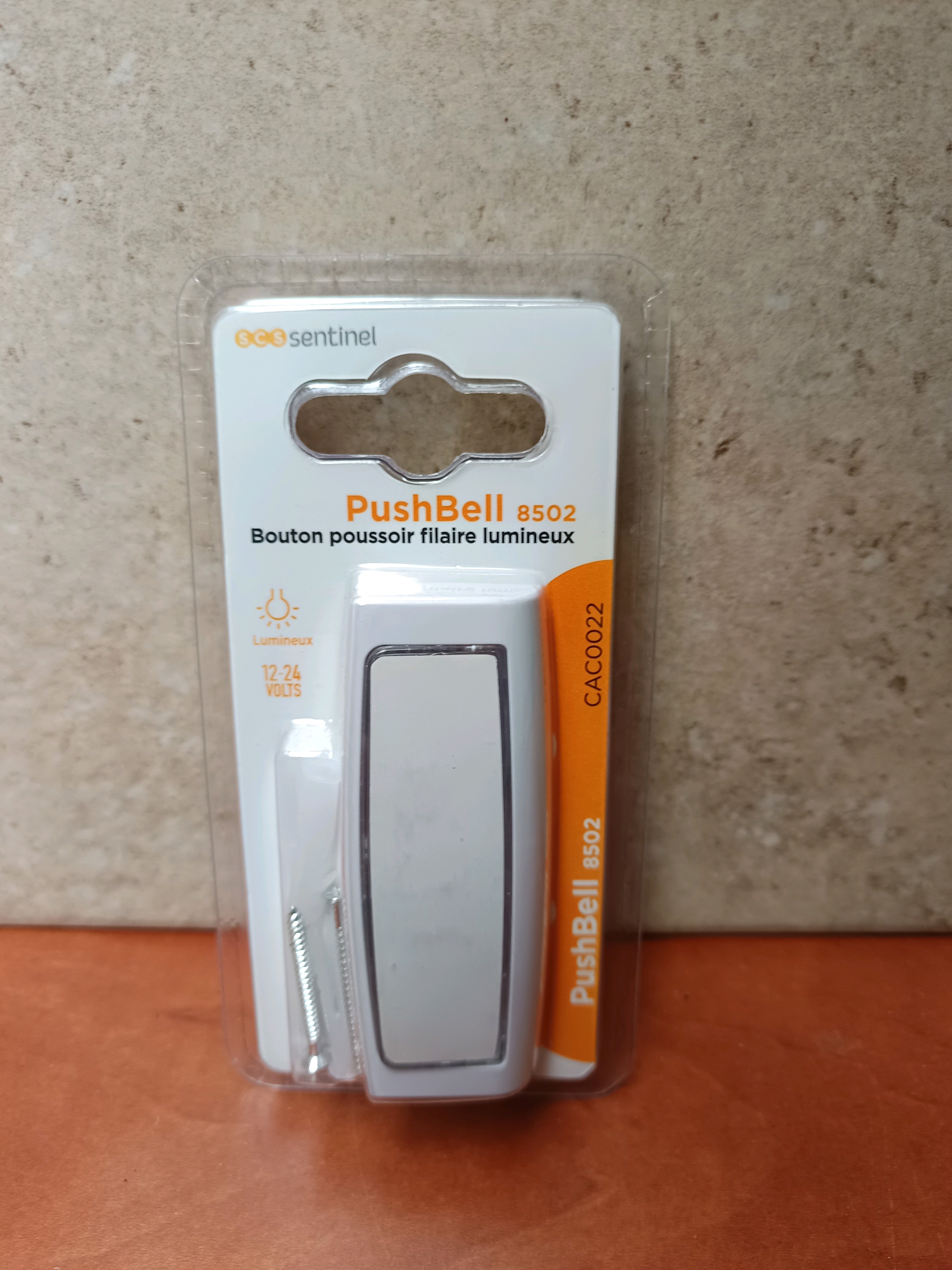 Sentinel PushBell 8502 – Bouton poussoir filaire lumineux