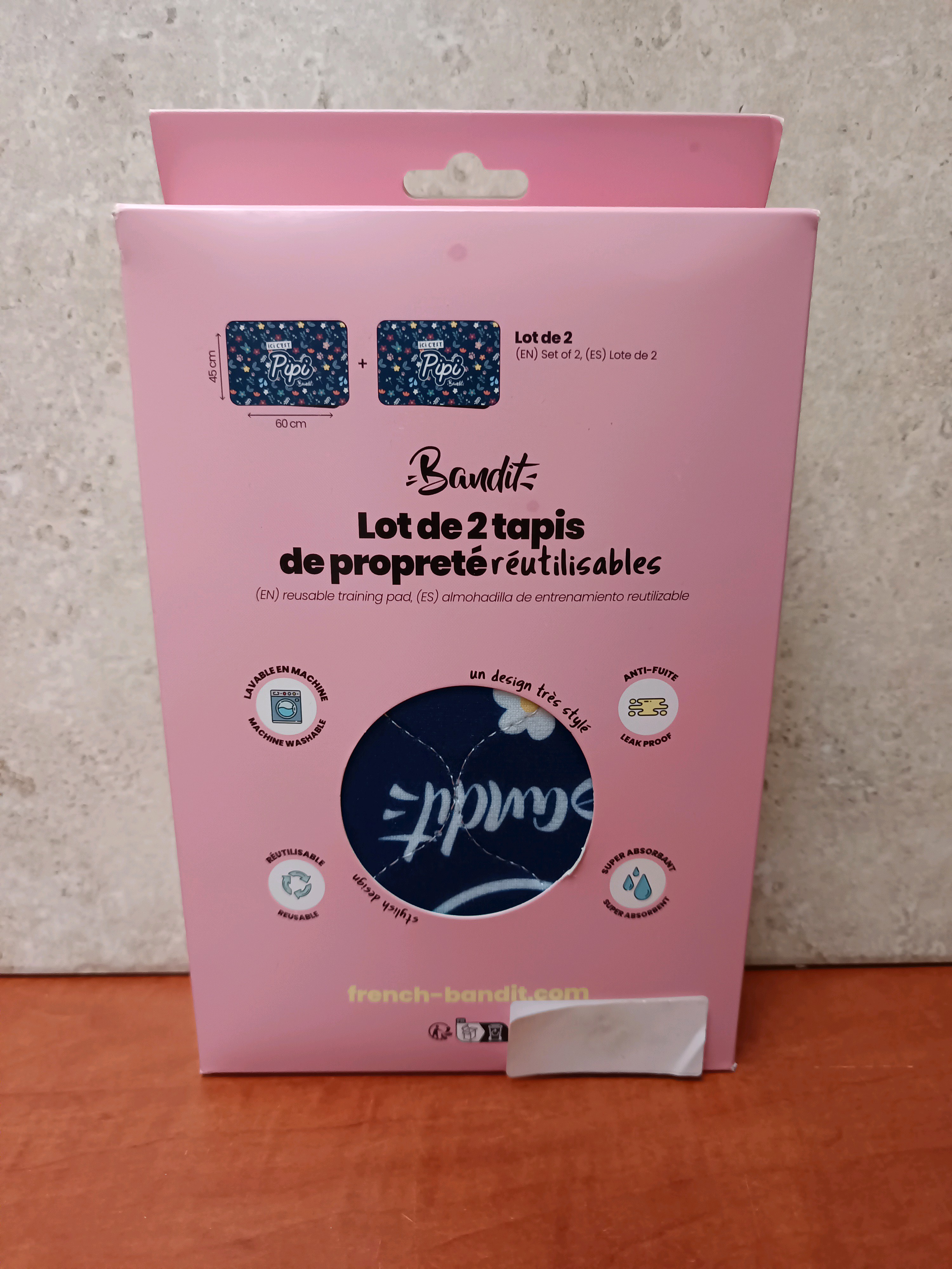Bandit Lot de 2 tapis de propreté réutilisables - Taille S