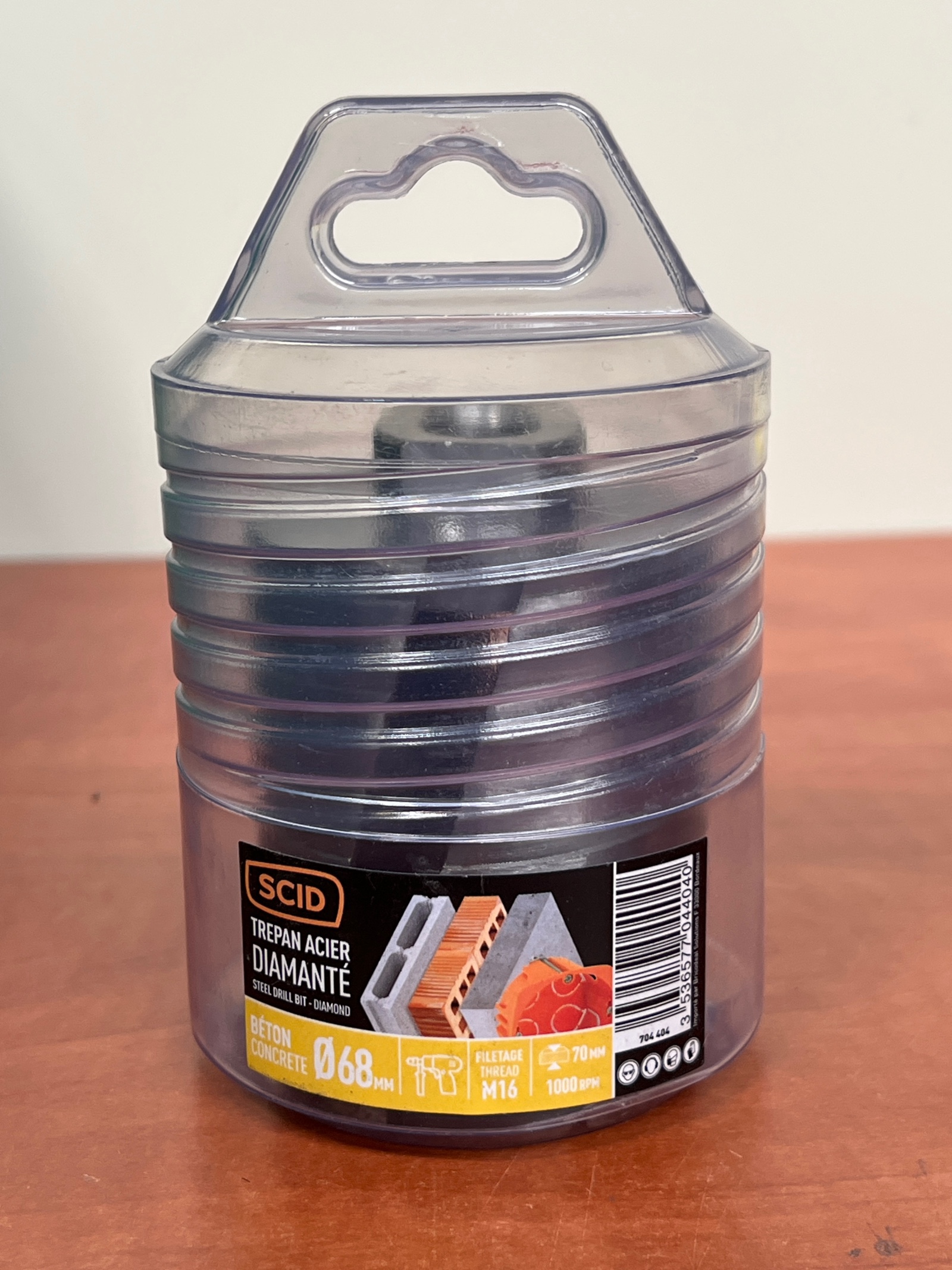 SCID Trépan acier diamanté Ø68 mm filetage M16 pour béton