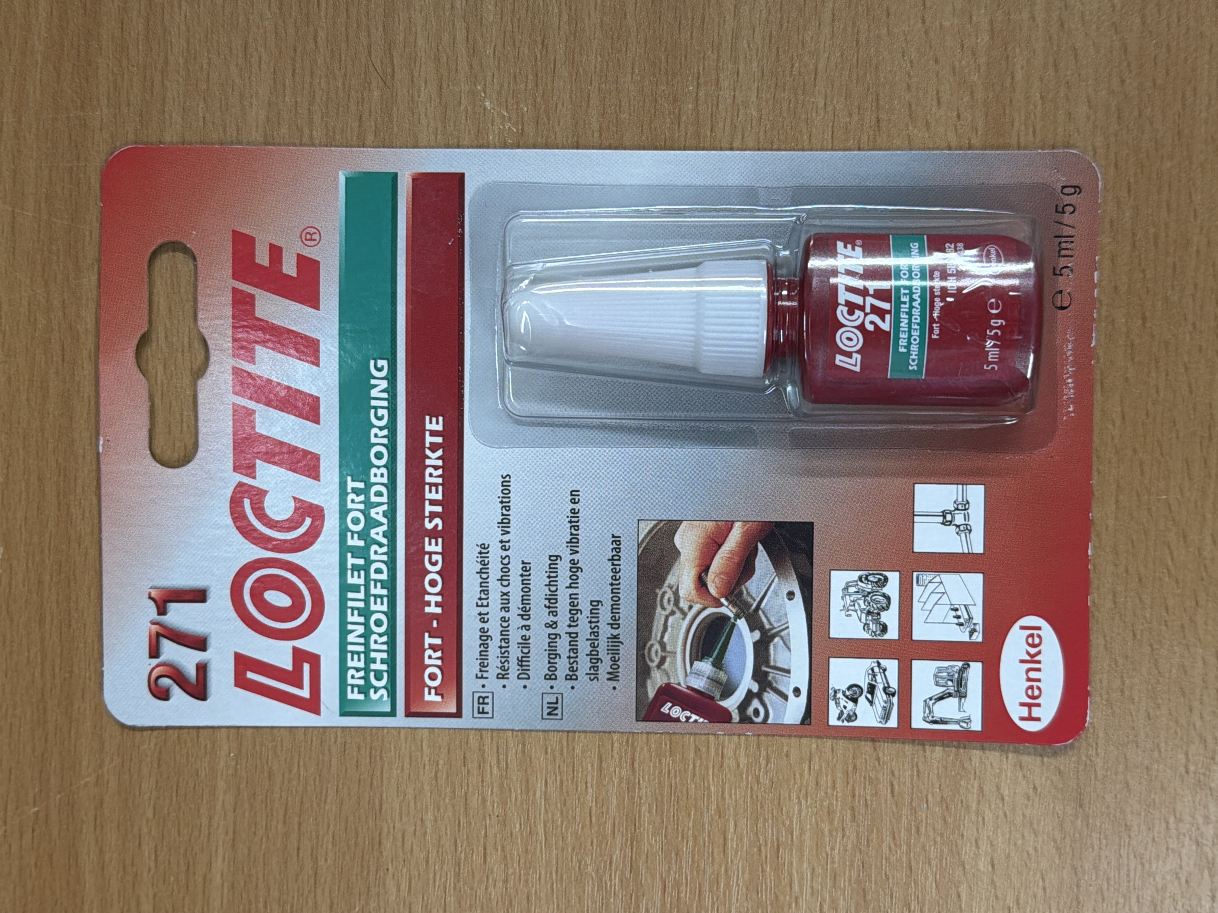 Loctite 271 frein-filet fort rouge 5 ml