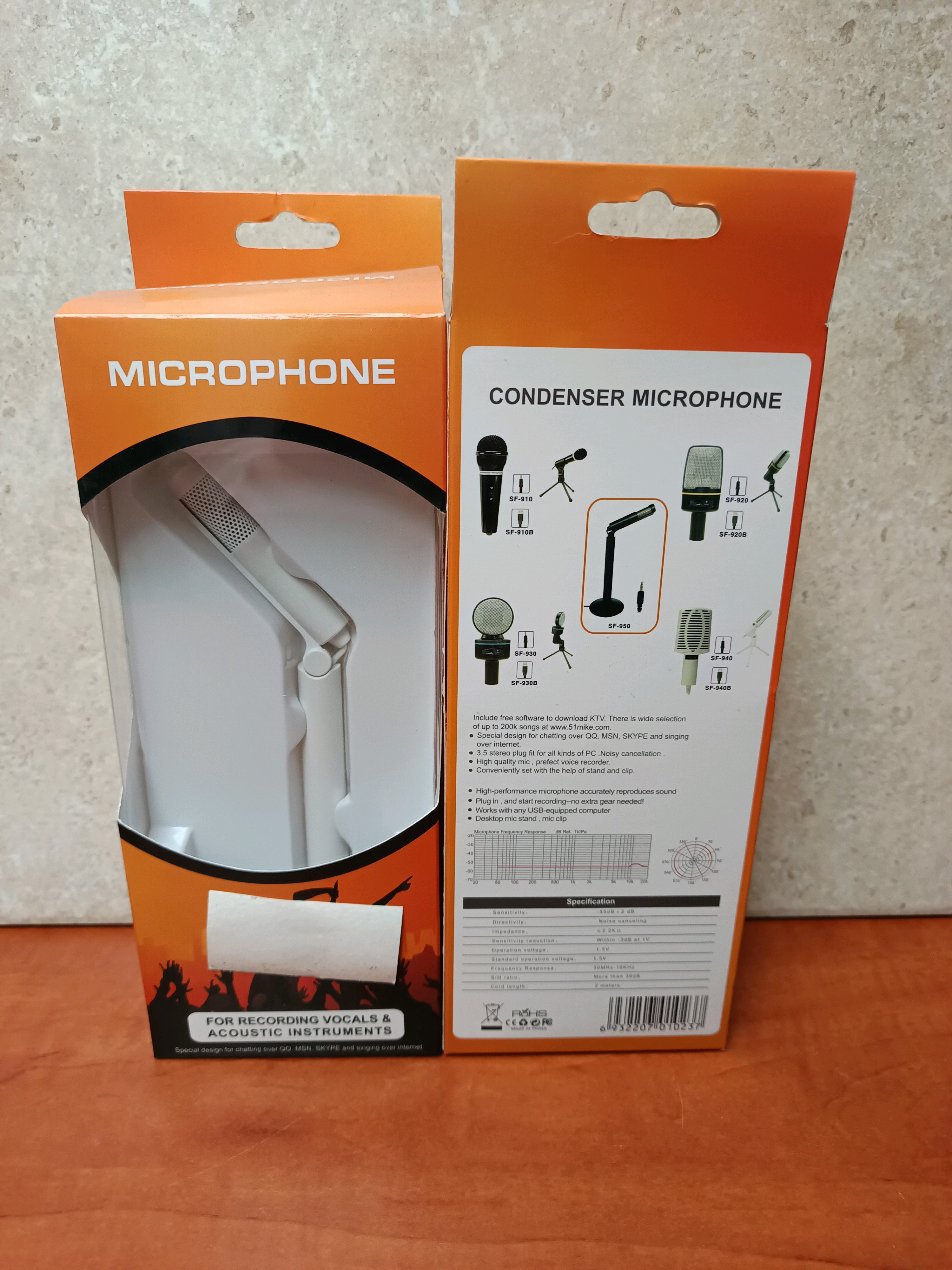 Microphone à condensateur pour voix et instruments acoustiques (en boîte)