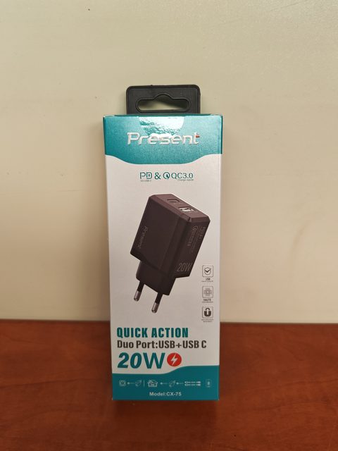 Chargeur secteur Present CX-75 USB et USB-C 20 W