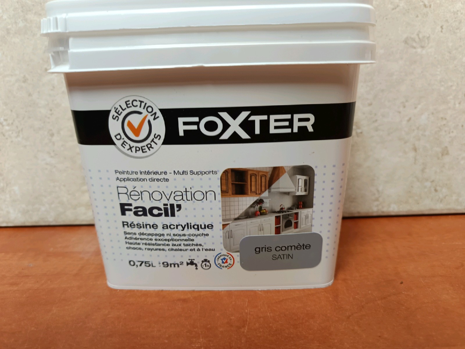 Foxter Rénovation Facil' résine acrylique gris comète satin 0,75 L