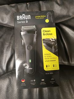 Braun Series 3 301s – Rasoir électrique Clean & Close (édition limitée avec trousse de voyage)