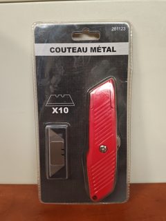 Couteau métal avec 10 lames de rechange