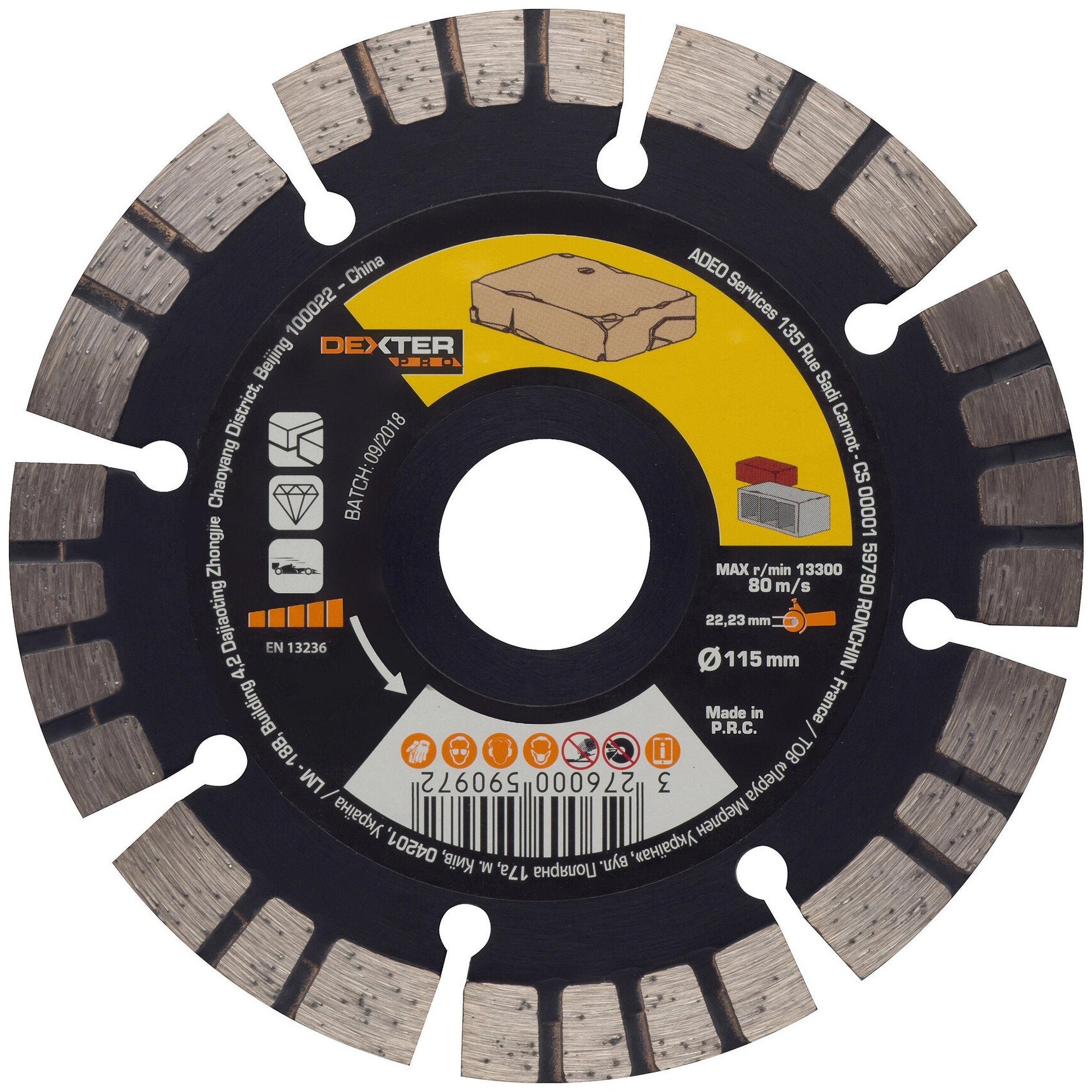 Disque diamant céramique Dexter 115 mm pour carrelage