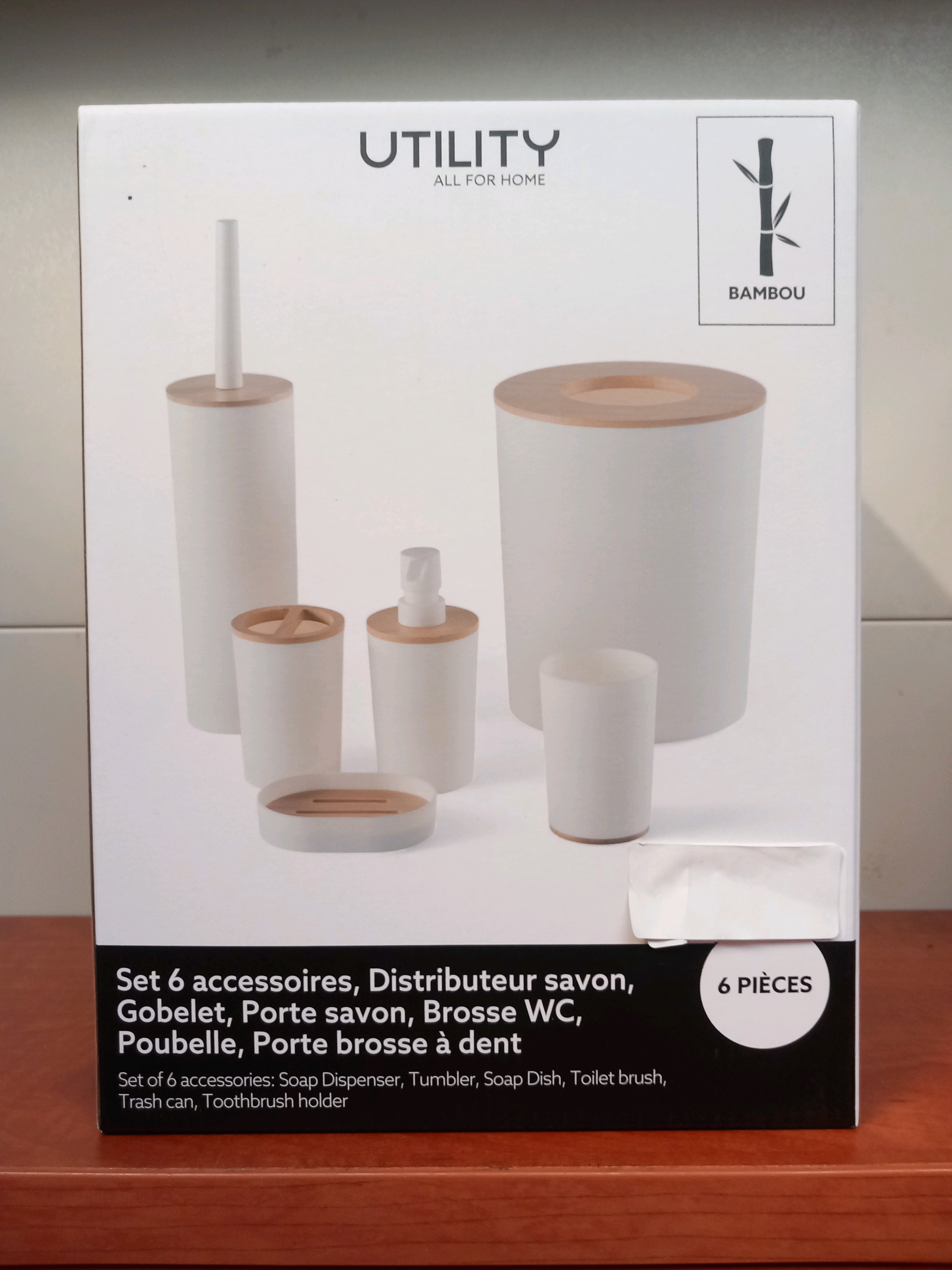 Utility All For Home set de salle de bain 6 pièces en bambou
