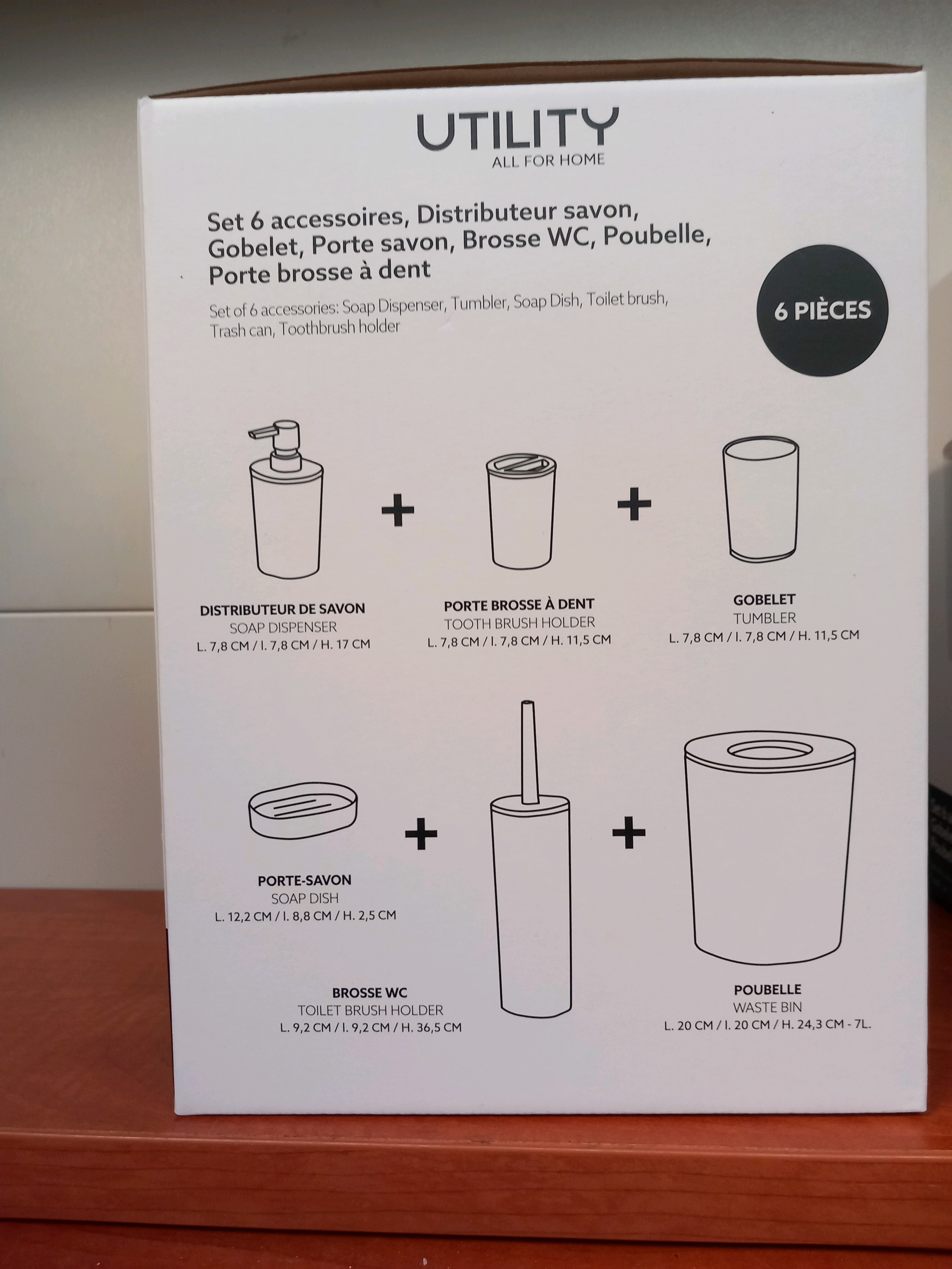 Utility All For Home set de salle de bain 6 pièces en bambou — photo 2