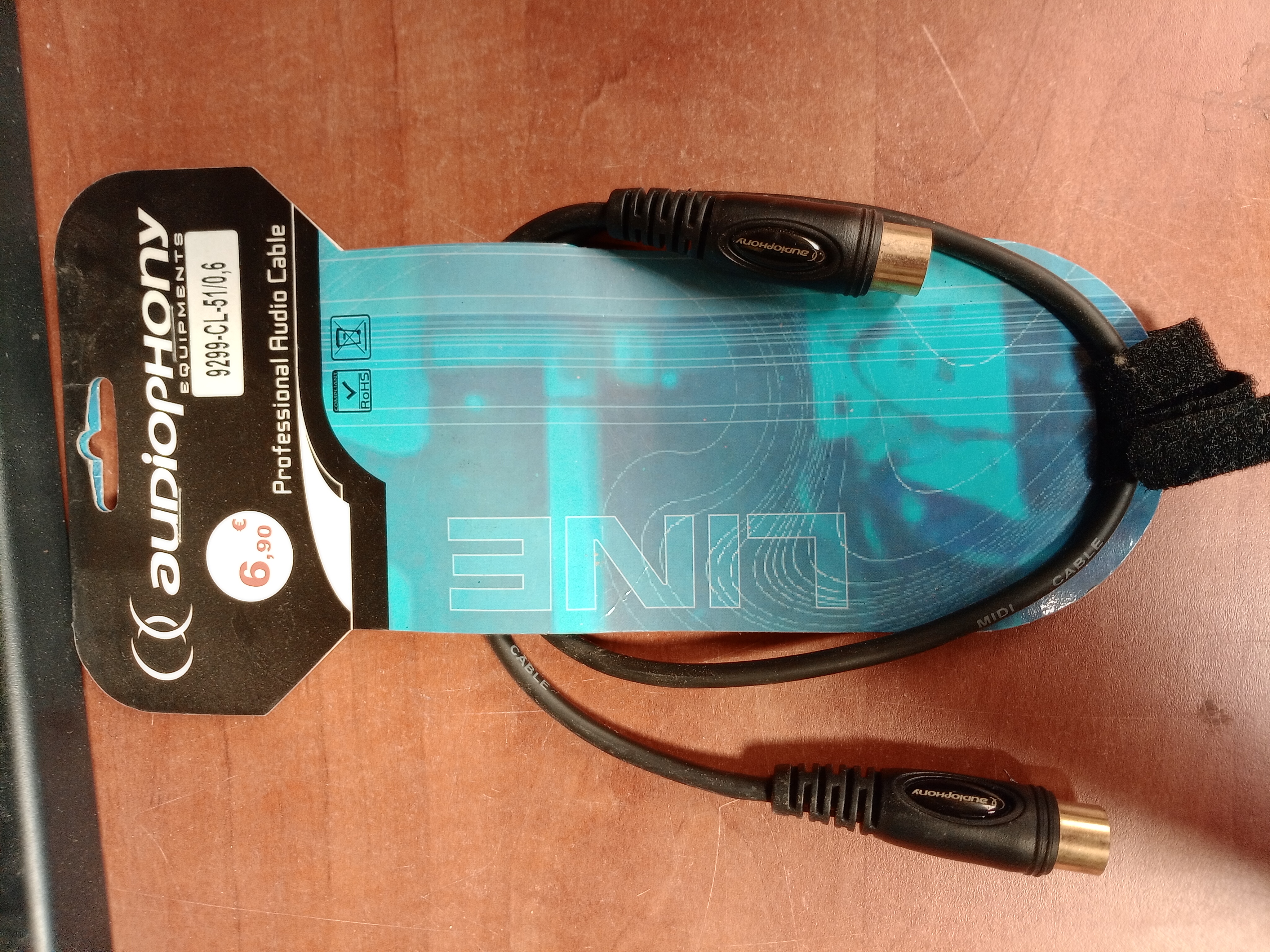 Câble MIDI Audiophony Professional Audio Cable