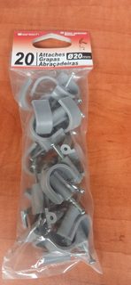 Lot de 20 attaches Ø20 mm pour tube gris