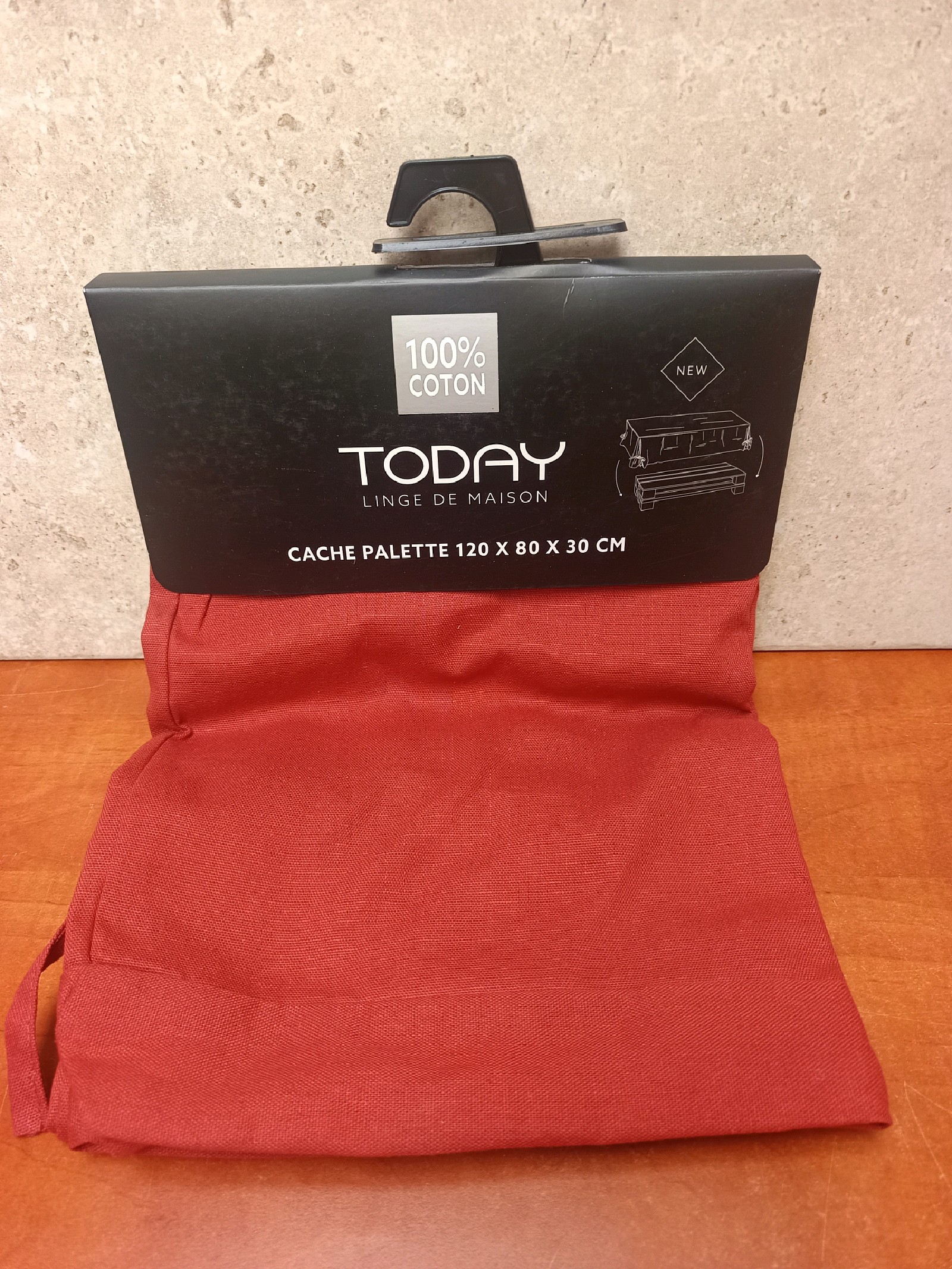 Today Cache Palette 120 x 80 x 30 cm - 100% coton - rouge