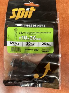 Spit lot de 4 chevilles nylon Ø10 x 36 mm avec vis 5 x 40 mm