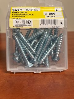 SAXO tirefonds tête hexagonale 8 x 50 acier zingué