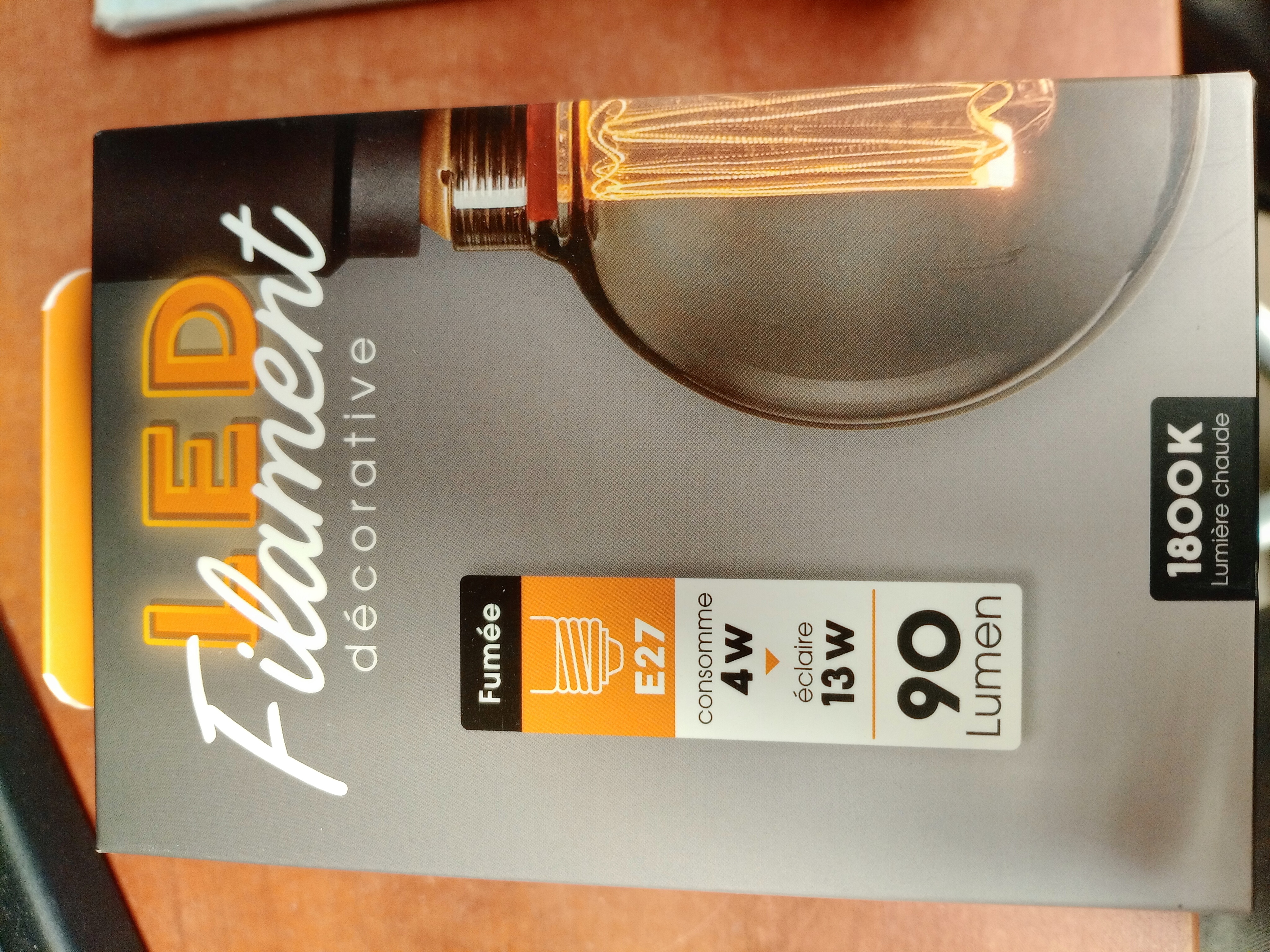 Ampoule LED filament décorative fumée E27 4W 90 lm