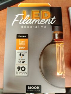 Ampoule LED filament décorative fumée E27 4W 90 lm