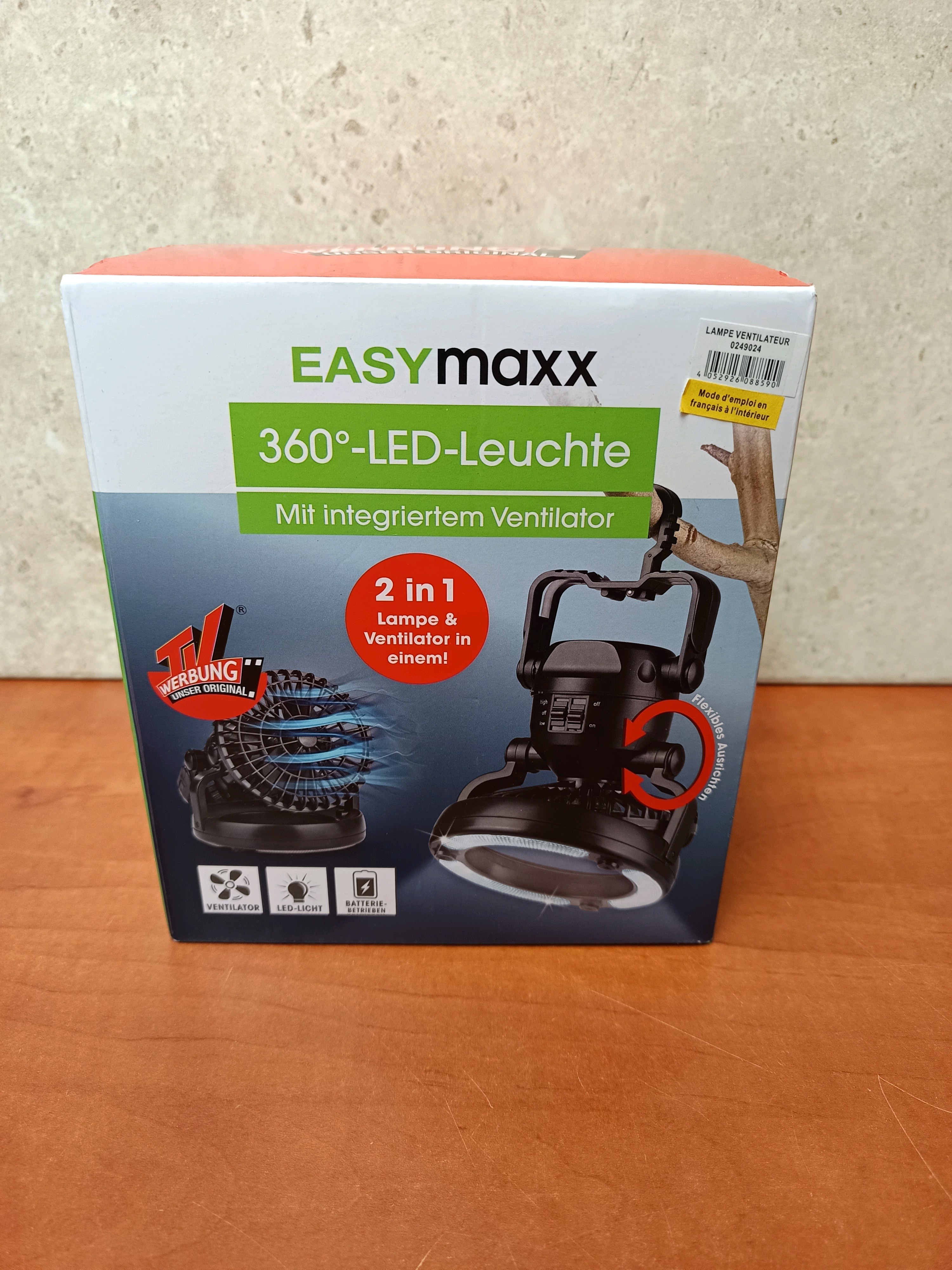 EASYmaxx 360°-LED-Leuchte – lampe avec ventilateur intégré (2 en 1)