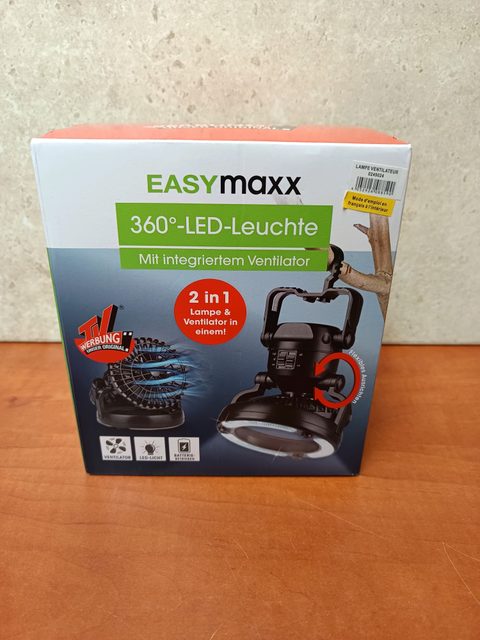 EASYmaxx 360°-LED-Leuchte – lampe avec ventilateur intégré (2 en 1)