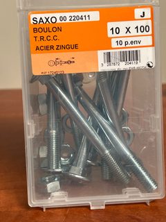 SAXO 00 220411 Boulon TRCC acier zingué 10 x 100 (boîte)