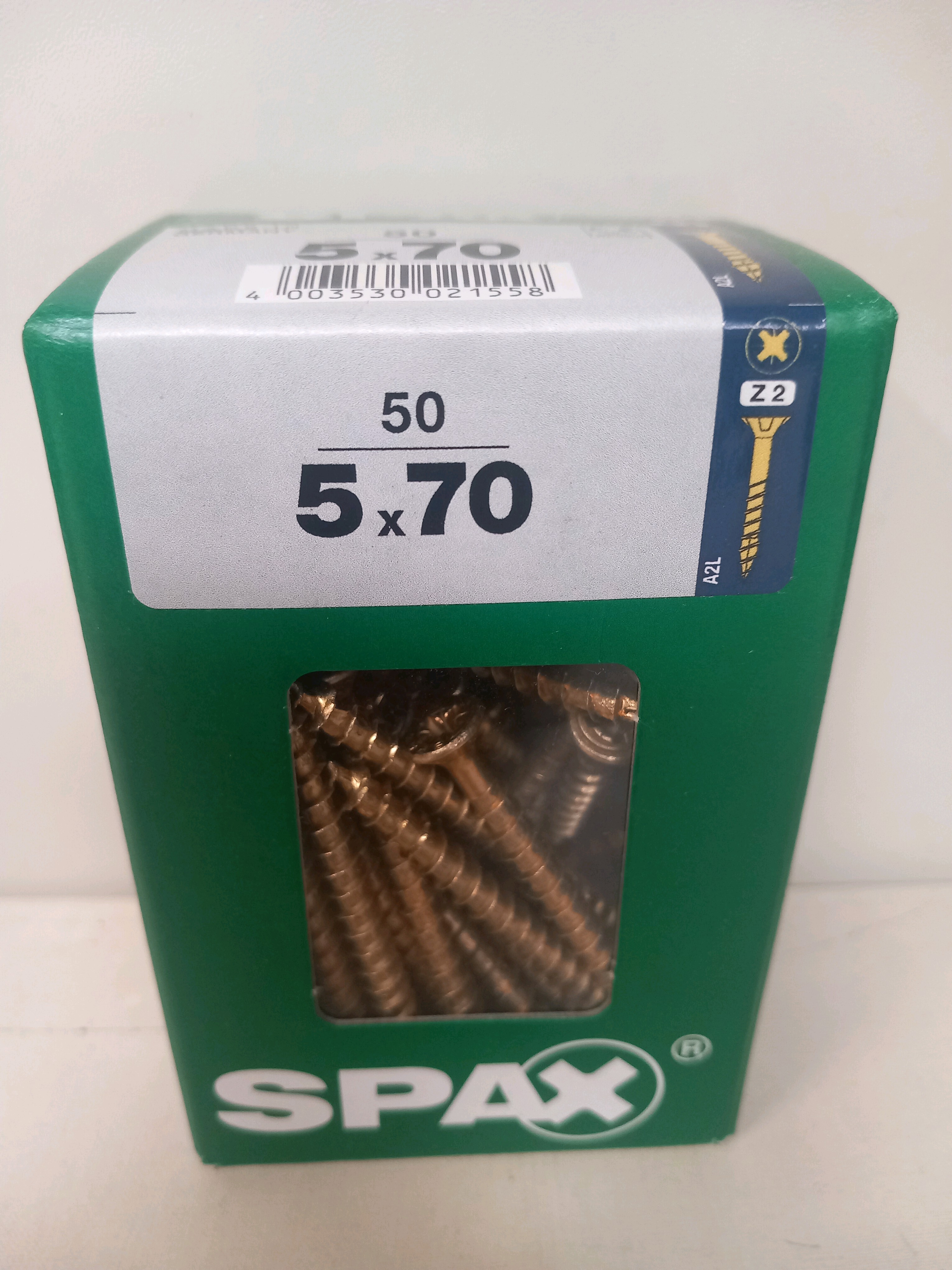 SPAX vis 5 x 70 – boîte de 50
