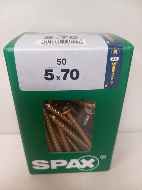 SPAX vis 5 x 70 – boîte de 50
