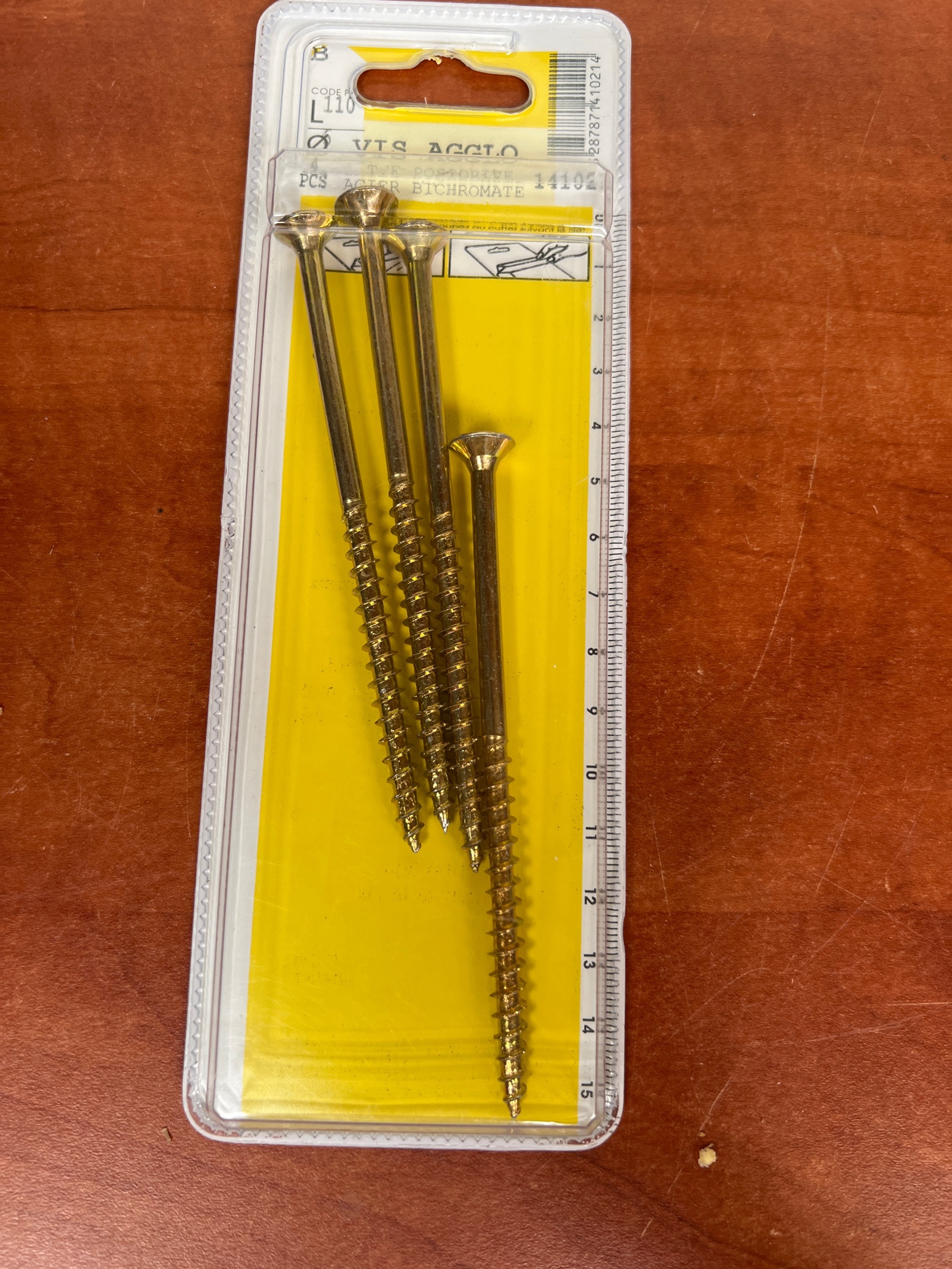 Vis agglo 110 mm en blister