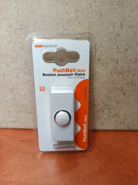 Sentinel PushBell 7900 - Bouton poussoir filaire non lumineux 12-24 V