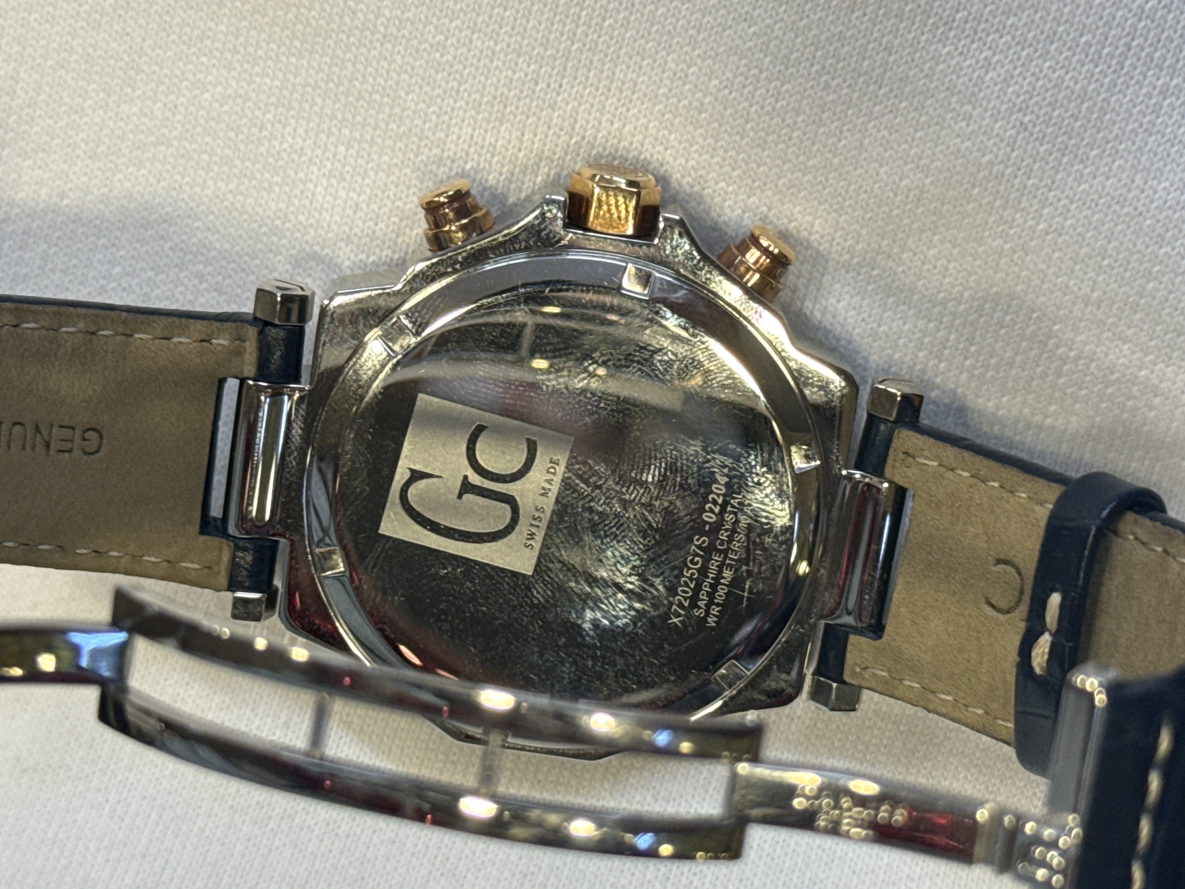 Montre GC X72025G7S chronographe, bracelet cuir noir — photo 2
