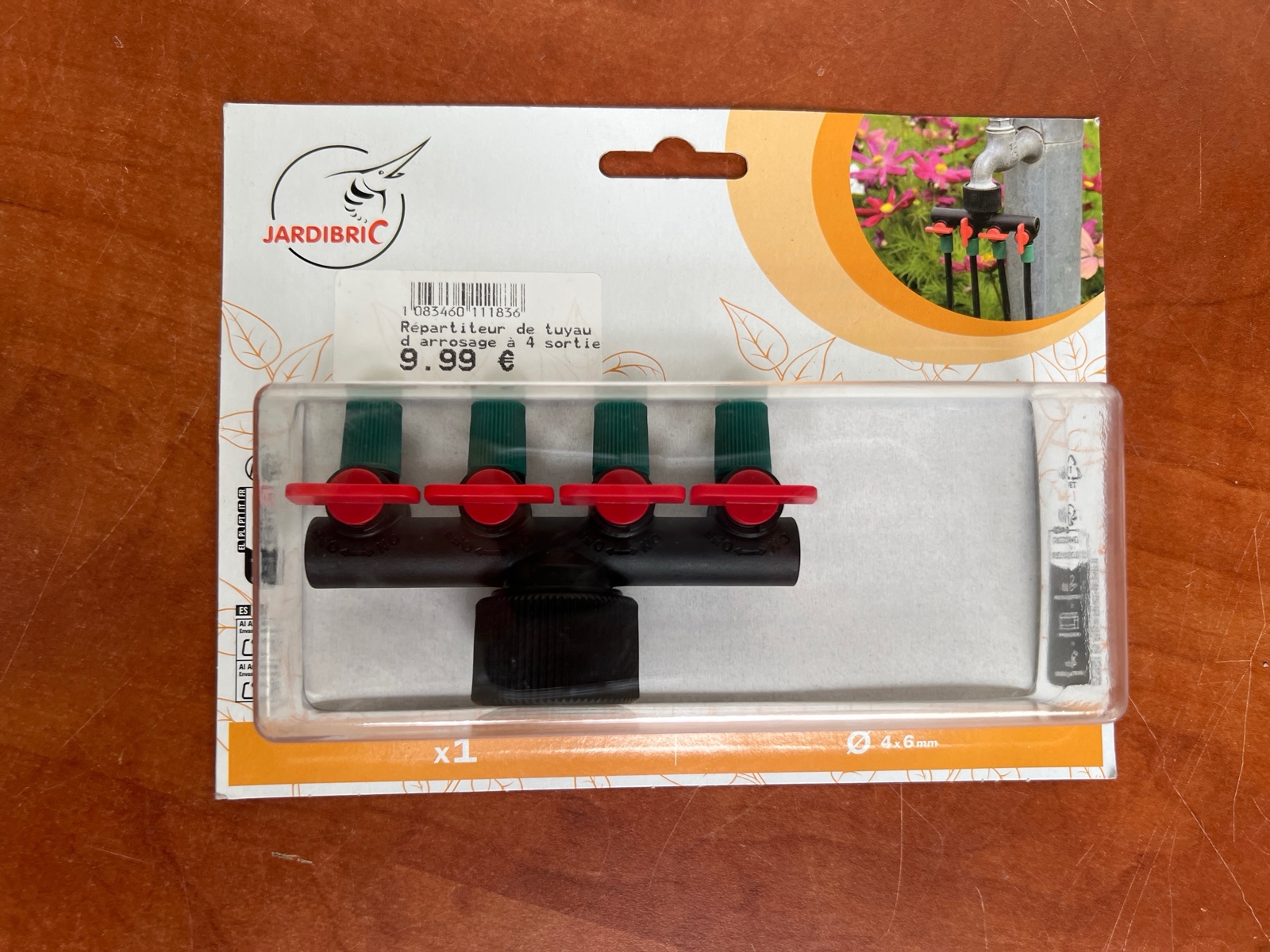 Jardibric répartiteur 4 voies pour micro-irrigation Ø 4.6 mm
