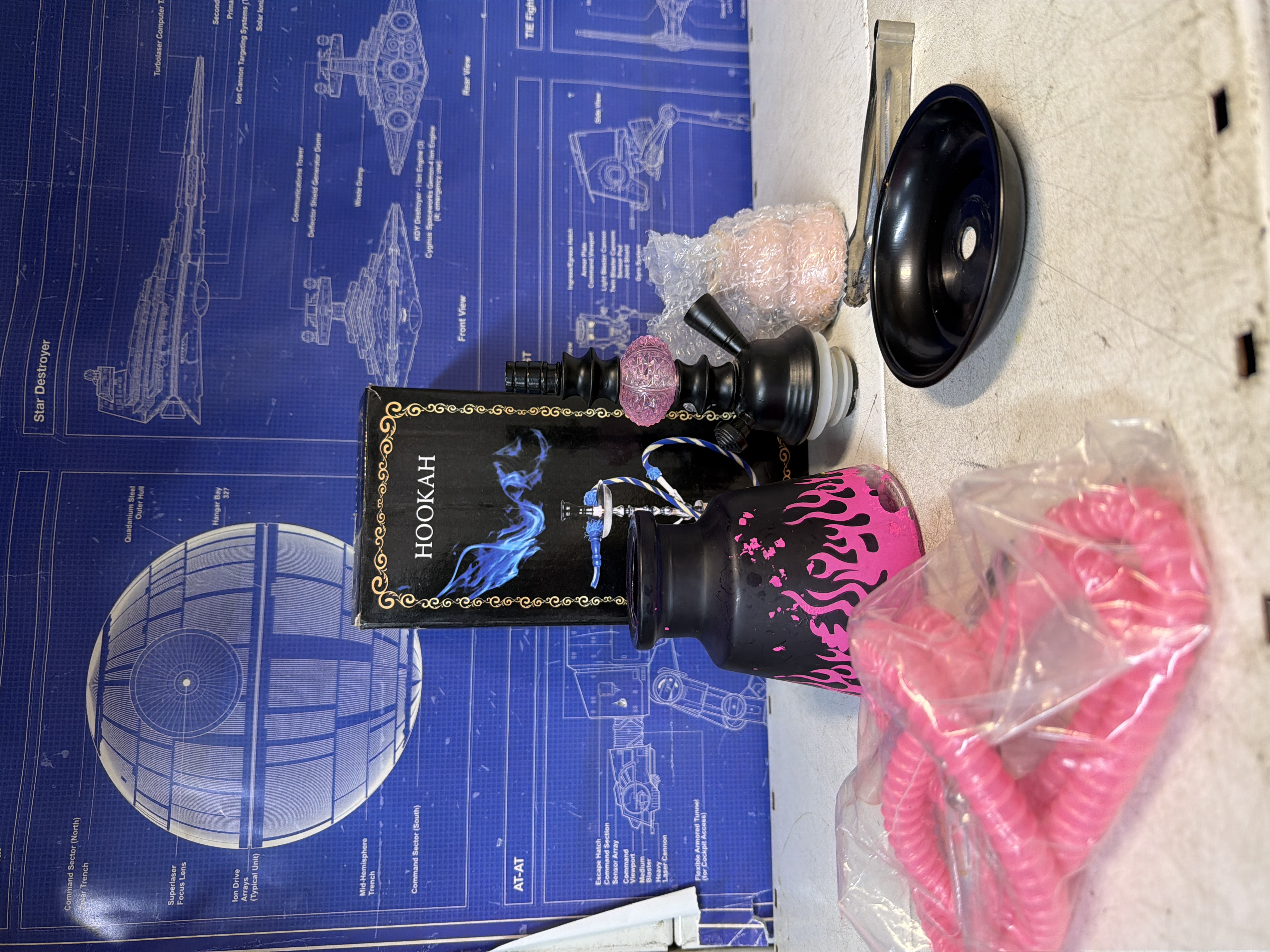 Chicha avec tuyau rose