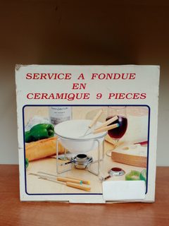 Service A Fondue En Céramique 9 Pieces