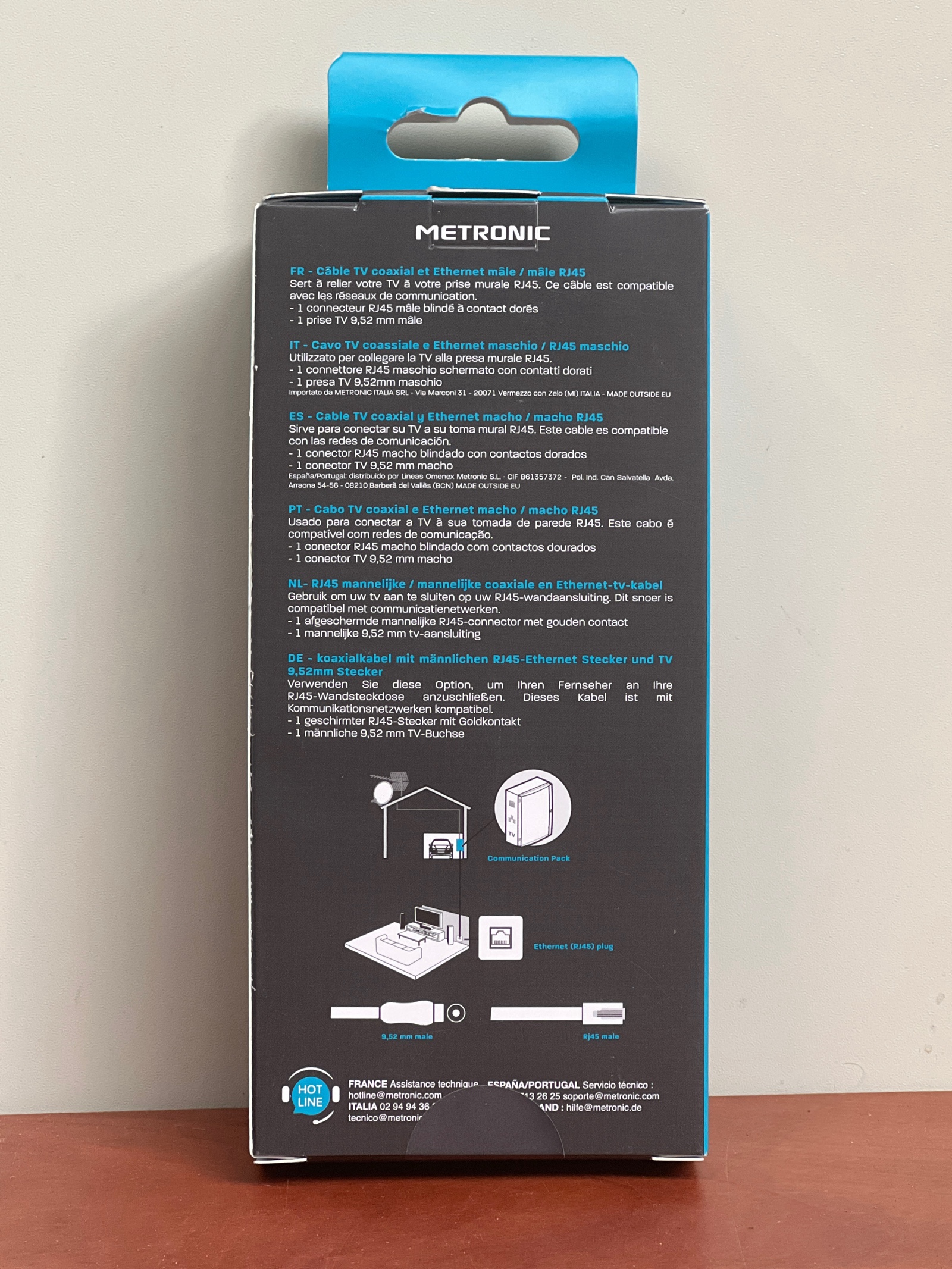 Metronic 362509 câble coaxial RJ45 (RJ45 mâle / 9,52 mm mâle) 5 m — photo 2