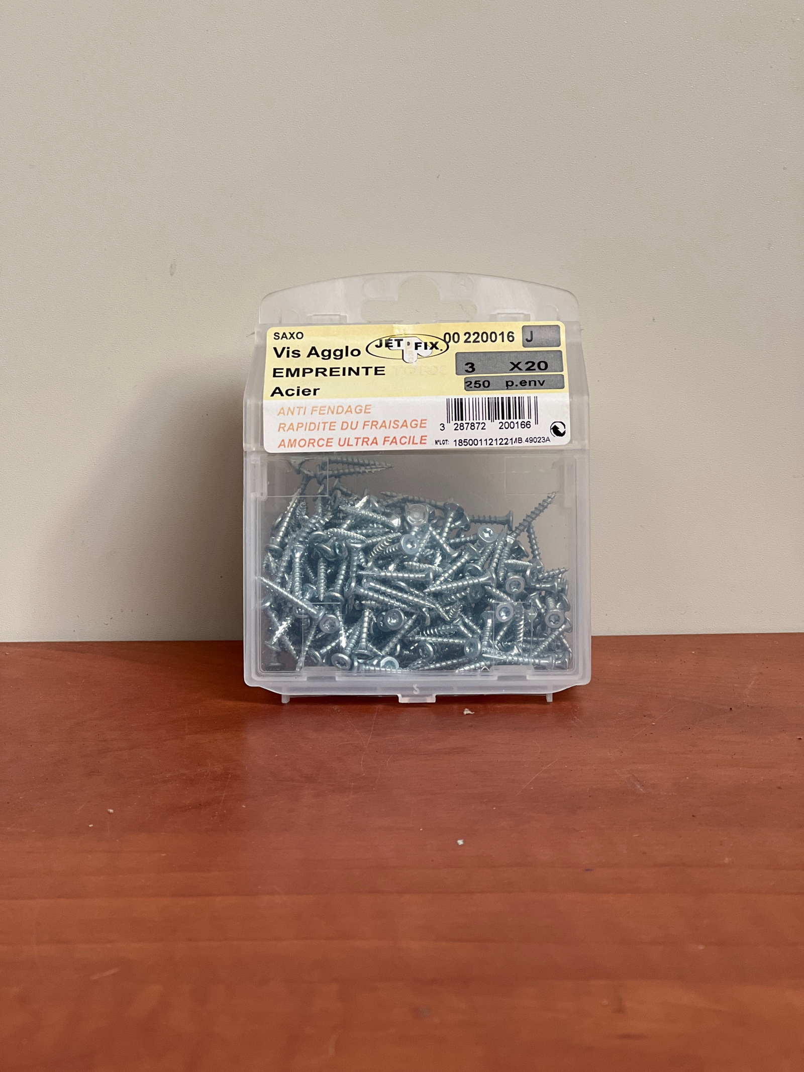 Dexter vis aggloméré acier 3 x 20 mm (x20)