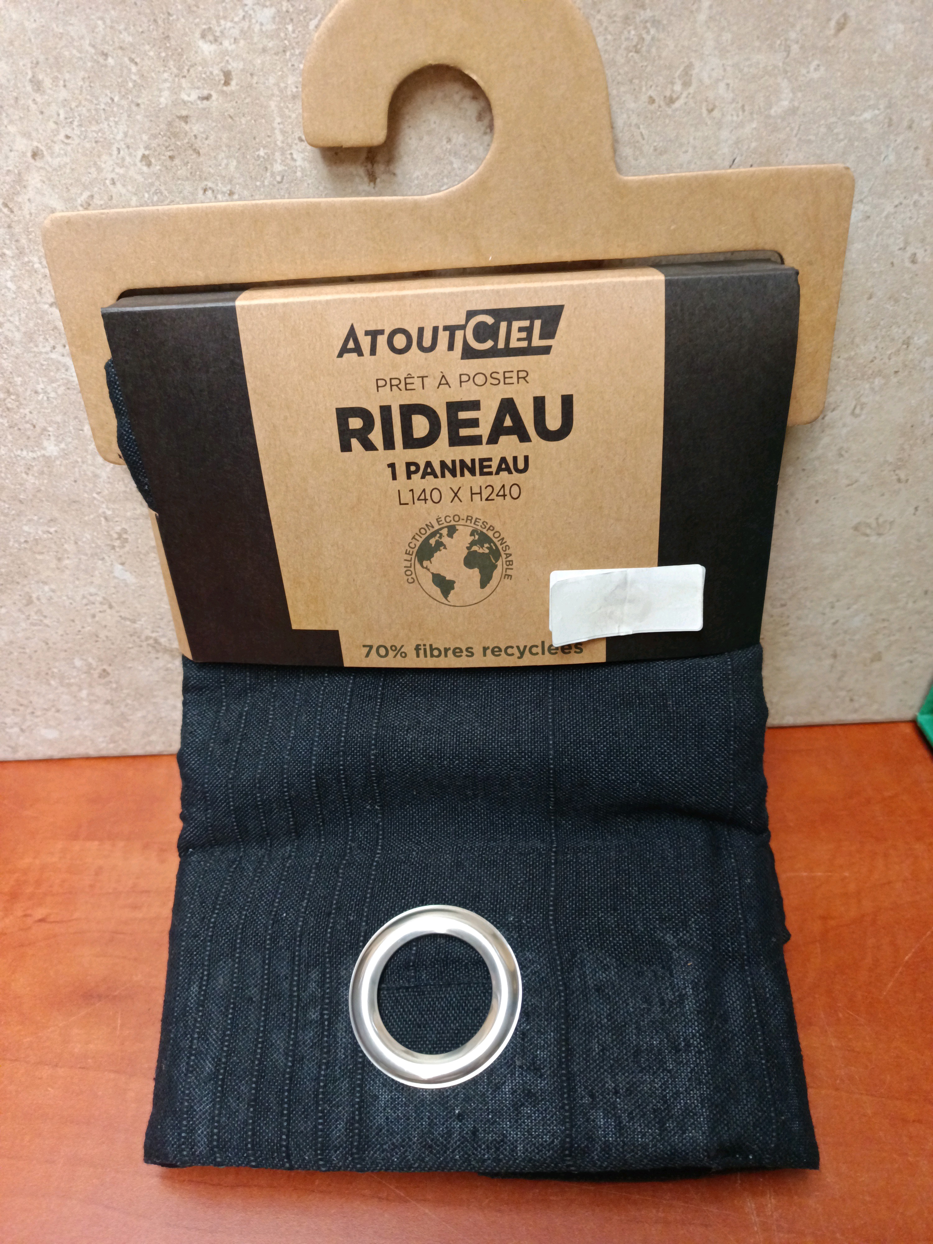 Atout Ciel Rideau 1 panneau L140 x H240 noir