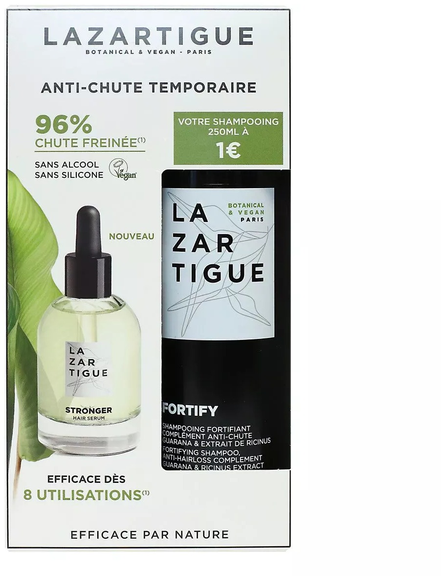 Coffret Lazartigue Stronger anti-chute sérum + shampooing Fortify