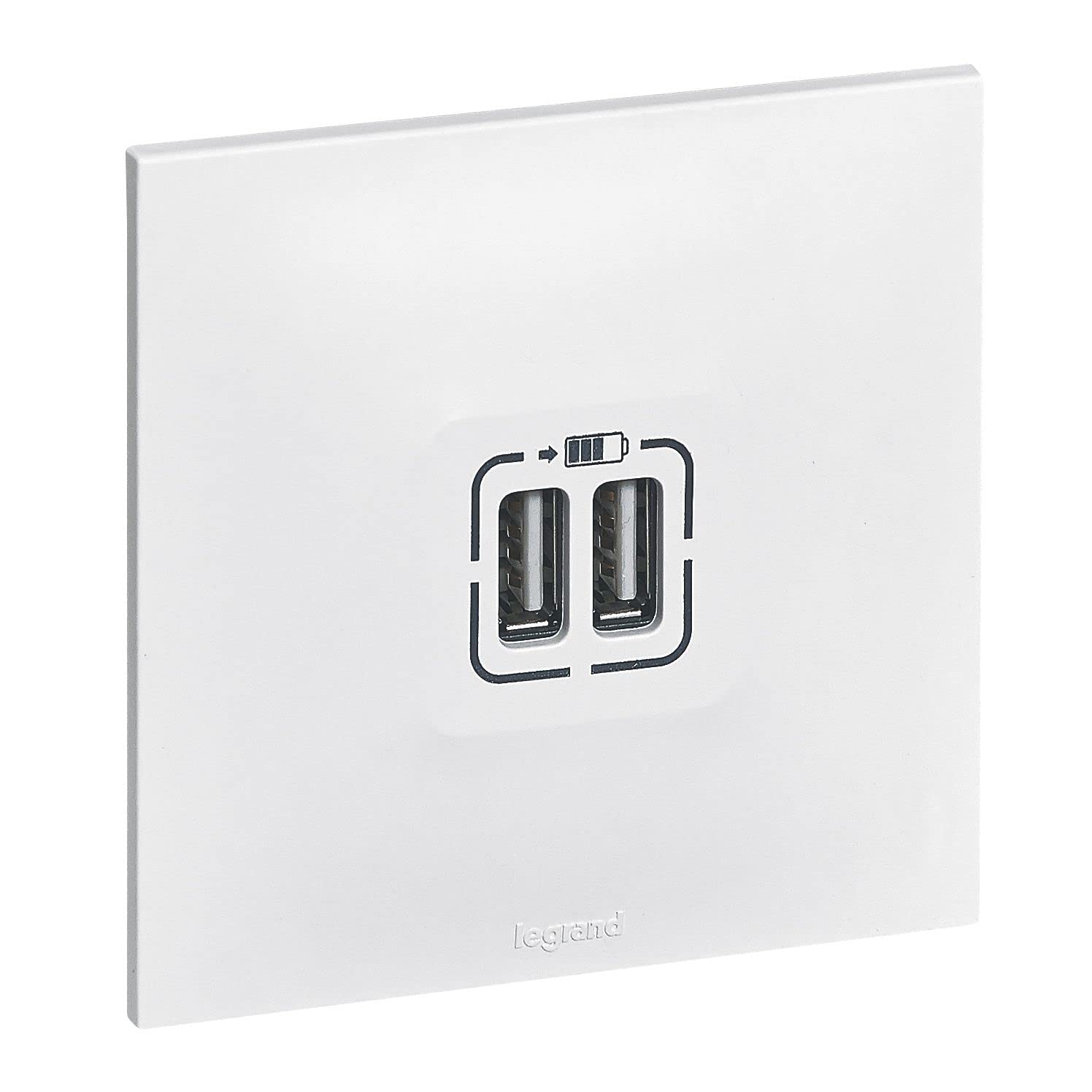 Double chargeur USB Legrand - Neptune - Blanc