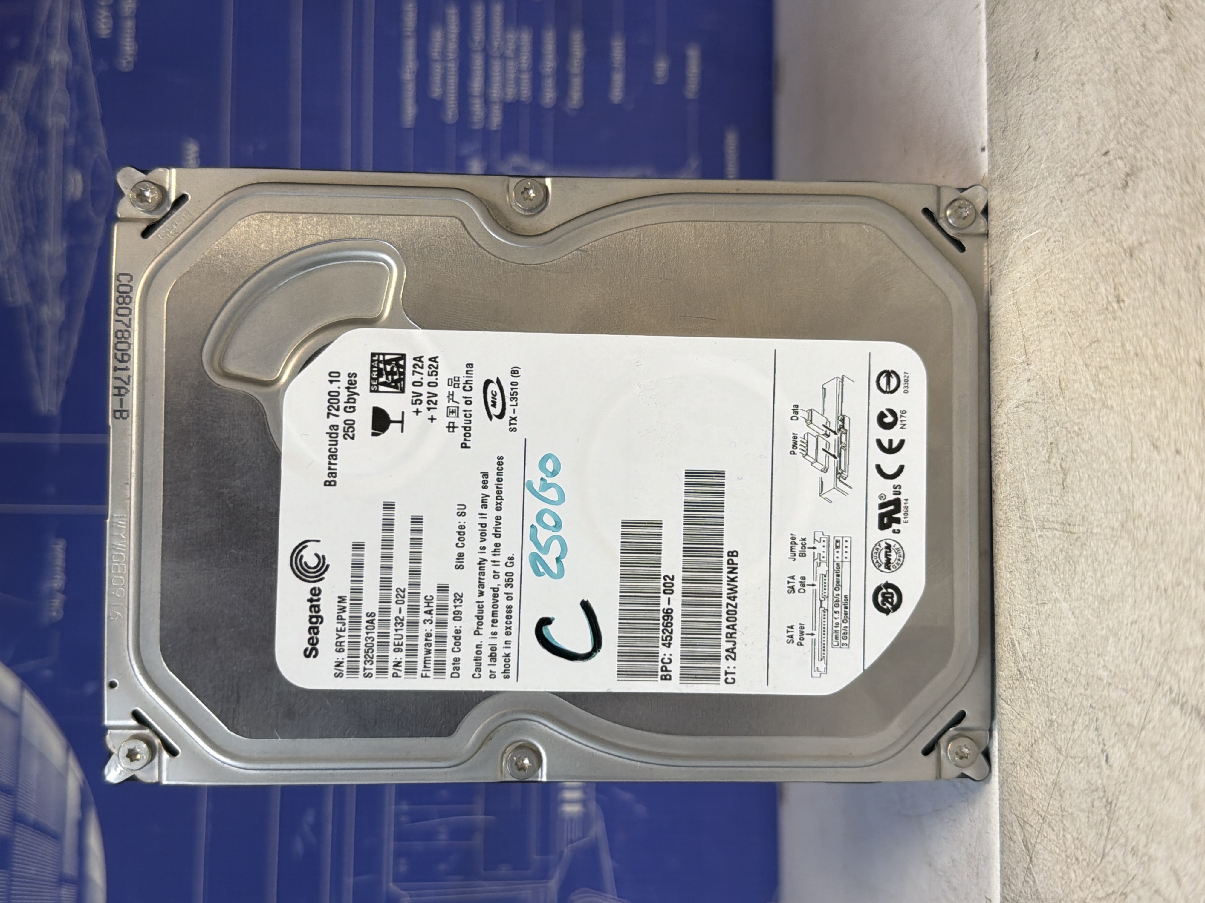 Disque dur Seagate Barracuda 7200.10 250 Go SATA ST3250310AS