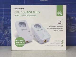 Metronic Prise CPL netsocket Duo 600 avec prise gigogne