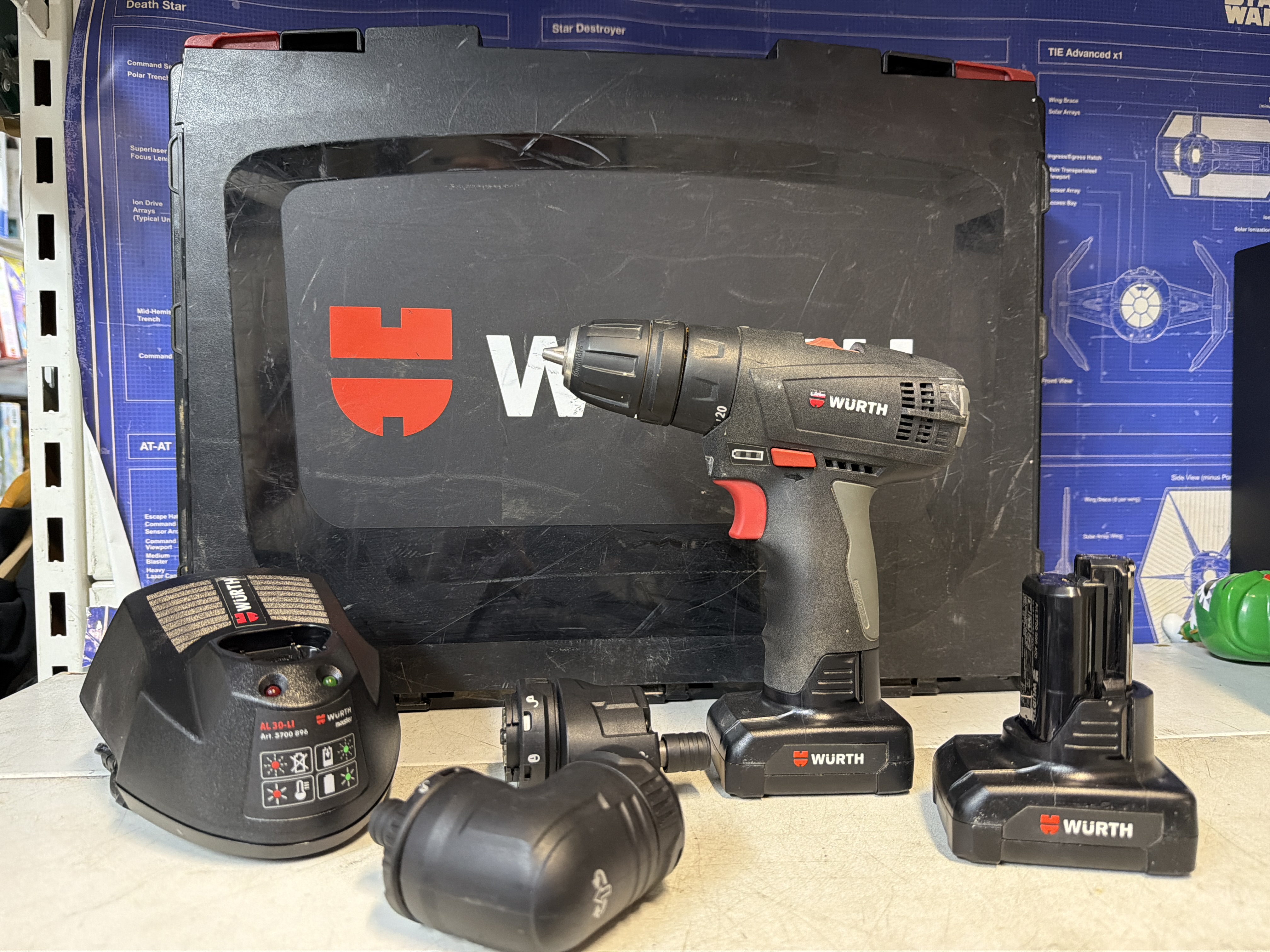 Perceuse visseuse sans fil Würth BS 12-A Multi 12V avec coffret et batteries