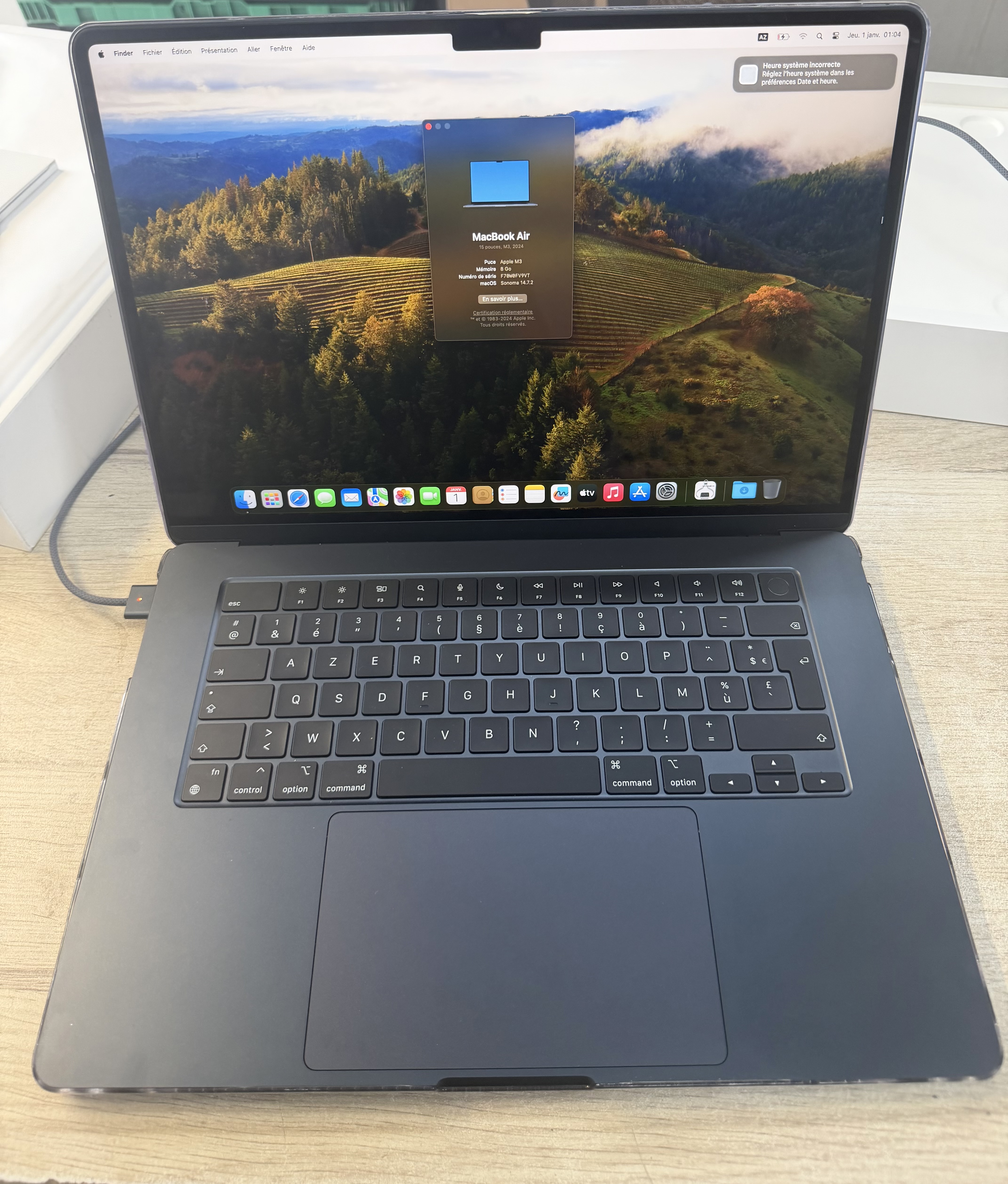 Apple MacBook Air 15,3 M3 8 Go 256 Go Minuit