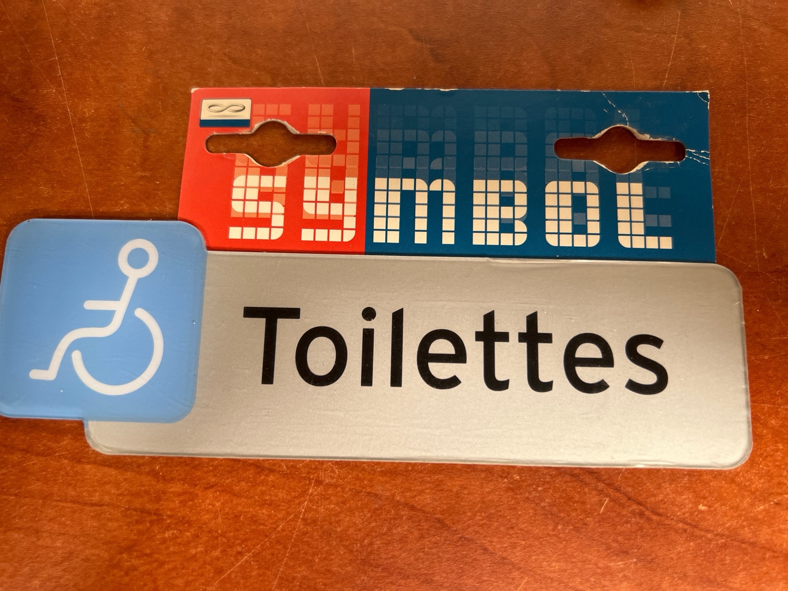Plaque de porte Toilettes avec pictogramme handicapé (PMR)