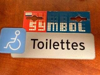 Plaque de porte Toilettes avec pictogramme handicapé (PMR)