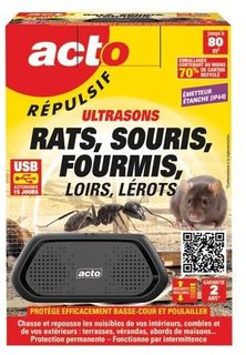 Répulsif ultrasons ACTO RUS10 rats souris rechargeable