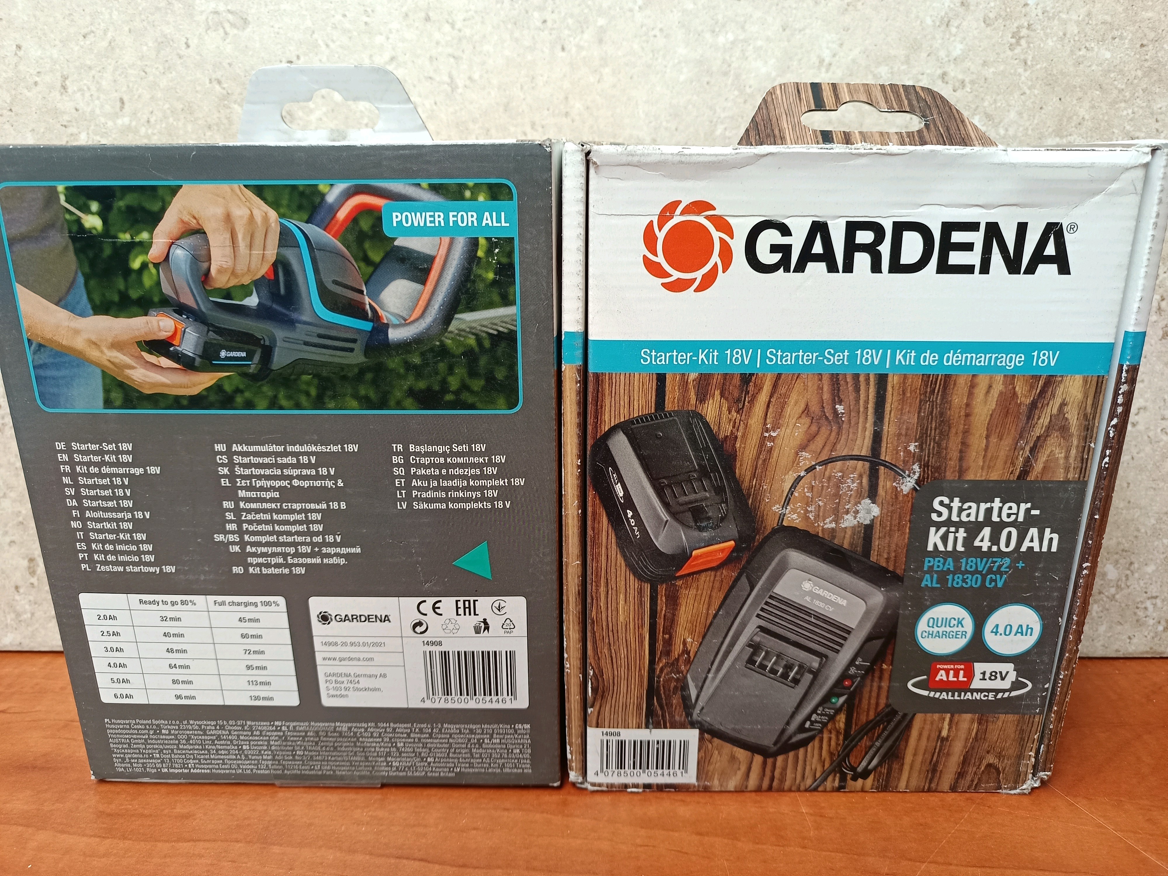 GARDENA Starter-Kit 18V 4.0Ah (PBA 18V/72) avec chargeur AL 1830 CV