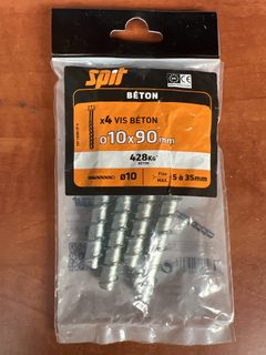 Spit lot de 4 vis béton Ø10 x 90 mm
