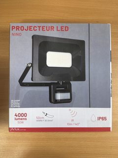 Projecteur mural NINO 50W 4000 lm détecteur de mouvement noir