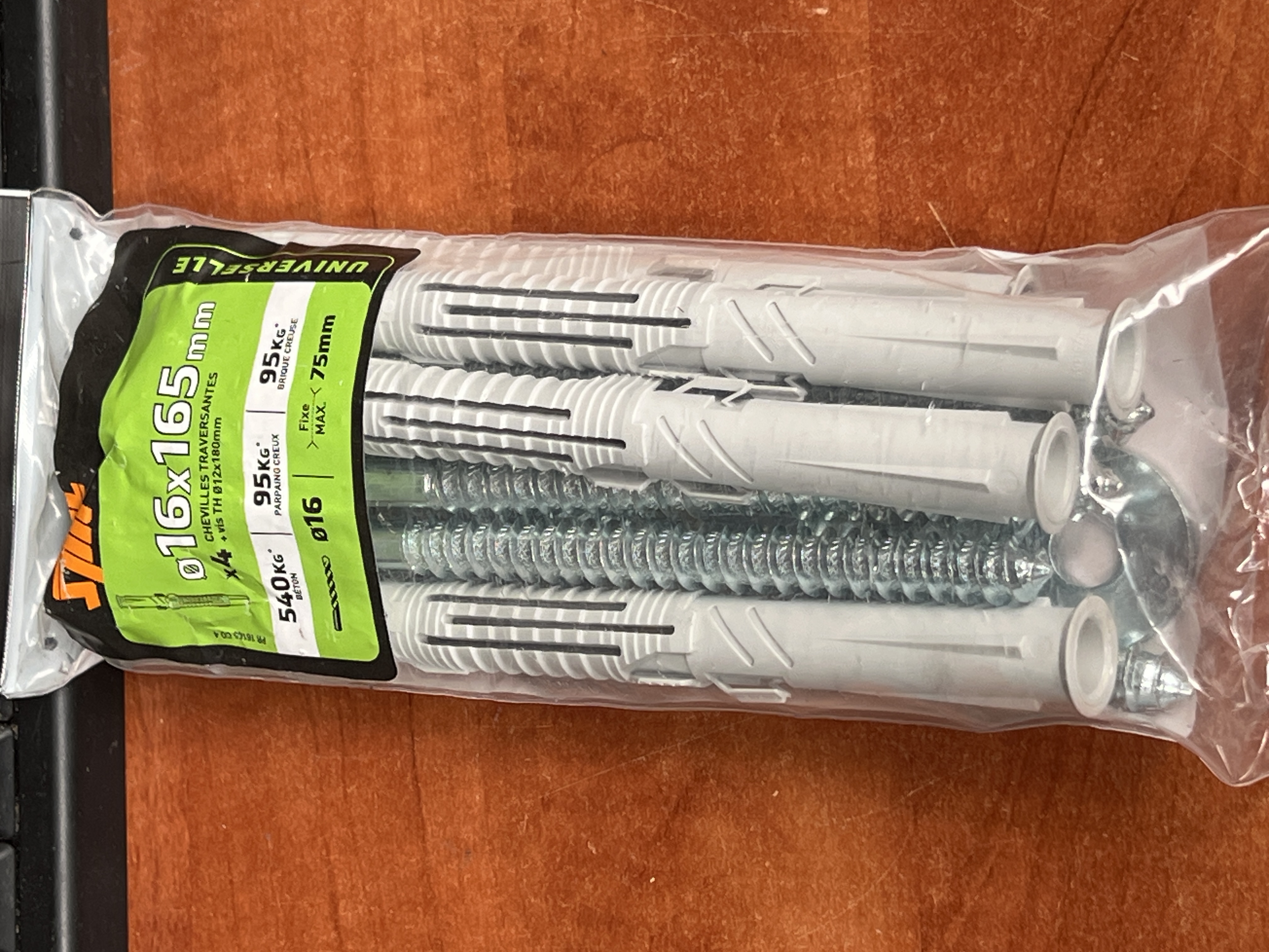 Spit lot de 4 chevilles à expansion nylon Ø16 x 165 mm
