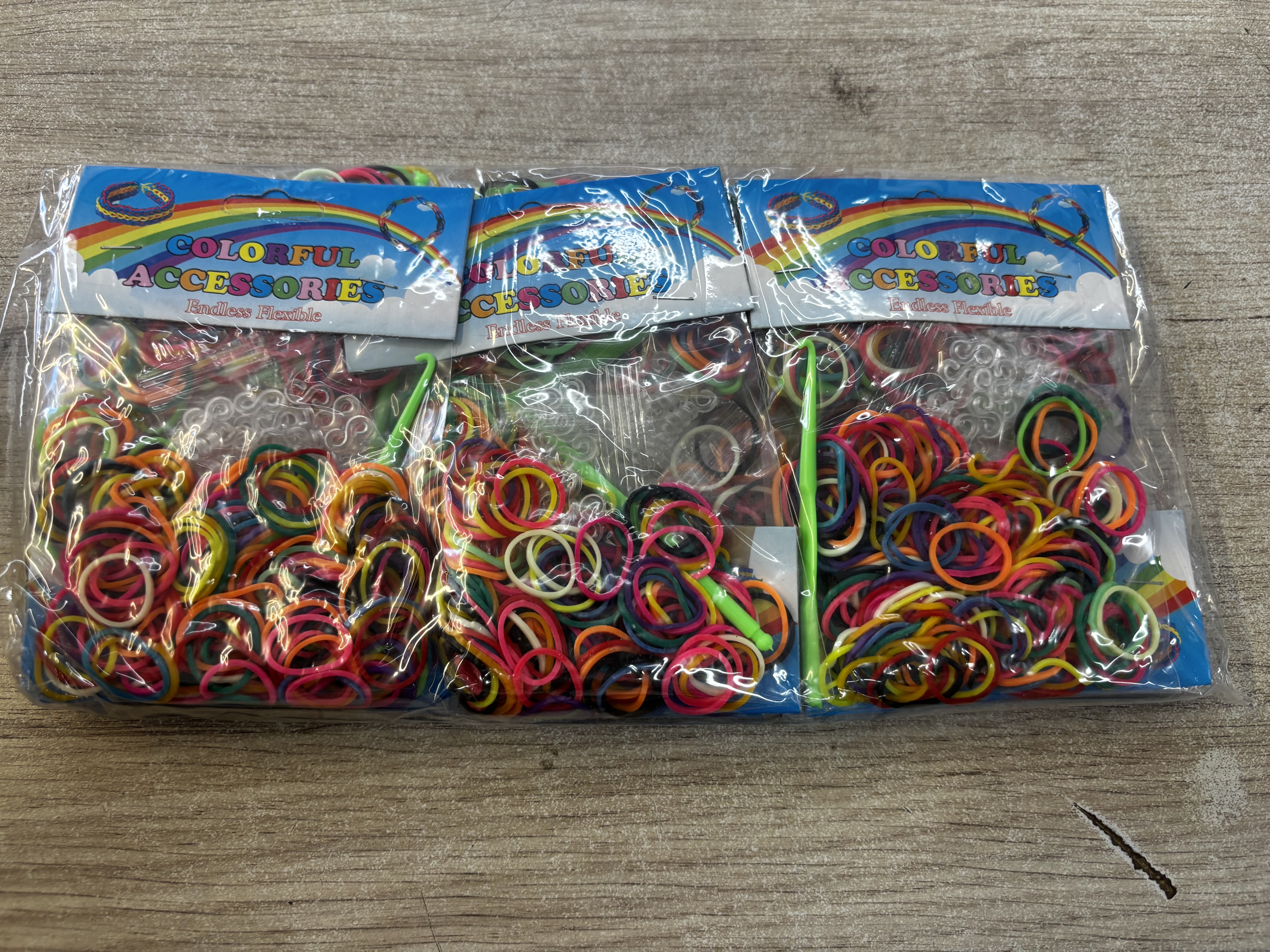 Lot de sachets de kit pour bracelets flexibles Colorful Accessories Rainbow Loom