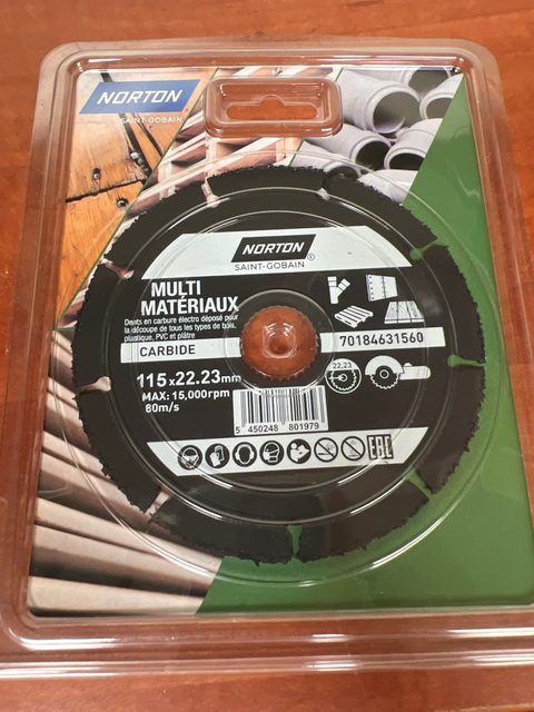 Norton Saint-Gobain Multi Matériaux Carbure – Disque 115 x 22,23 mm
